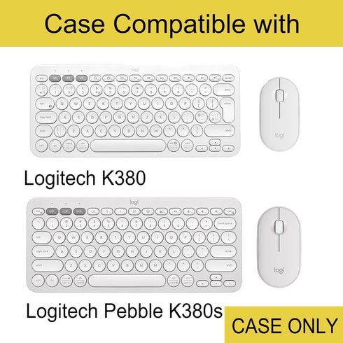 co2CREA Hard Case Compatible with Logitech Pebble 2 Combo K380 K380s Pebble Keys 2 + M350 Wireless Keyboard and Pebble Mouse Combo (Off White)...
