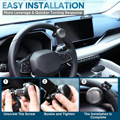 2 Pieces Steering Wheel Spinner Knob Vehicle Steering Wheel Turn Ball Knob Suicide Power Handle Accessories for Cars, Trucks, Tractors, Boats, Gol...