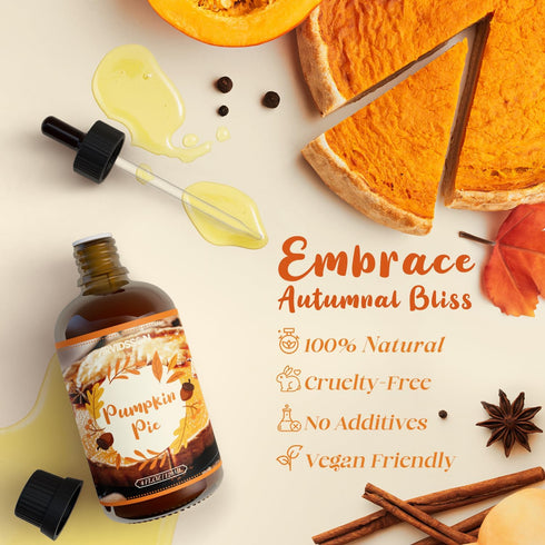 Pumpkin Pie Fragrance Oil 4 Fl Oz (120ml), ARVIDSSON Pumpkin Spice Essential Oil, Natural Pumpkin Pie Oil for Diffusers, Fall Essential Oil for Ca...