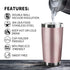 20oz Tumbler Bulk Stainless Steel Vacuum Insulated Tumblers with Lid Double Wall Travel Mug Durable Powder Coated Coffee Cup, Suitable for Ice Dri...