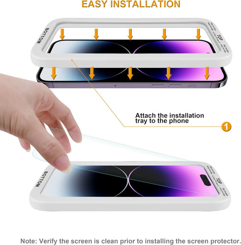 Supershieldz (2 Pack) Designed for iPhone 14 Pro Max (6.7 inch)+ Camera Lens Tempered Glass Screen Protector with (Easy Installation Tray), Anti S...