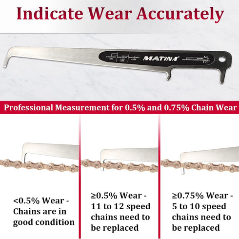 MATINA Chain Checker, CC-4 Bike Chain Checker Tool, Chain Wear Indicator Tool for Bike...