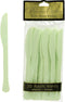 Amscan Leaf Green Premium Heavy Weight Plastic Knives, 10.5" x 4.6"...