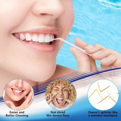 Interdental Toothpicks, Disposable Plastic Curved Hook Toothpicks, Ultra Teeth Cleaning Tool for Daily Care of Removes Plaque and Debris Between Y...