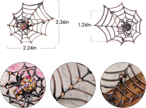 Alilang Copper Tone Light Topaz Colored Rhinestones Antique Spider Web Brooch Pin...