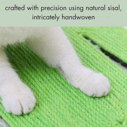 Handcrafted Cat Scratcher Mat (1pc), Natural Sisal Cat Scratch Pad, Durable and Non-Slip, Cute Hanging Mat (Cactus, Strawberry, Eggplant) (Cactus)...