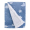 Carter's Blue Elephant - Chambray, and White Clouds, Moon and Stars Super Soft Sherpa Baby Blanket...