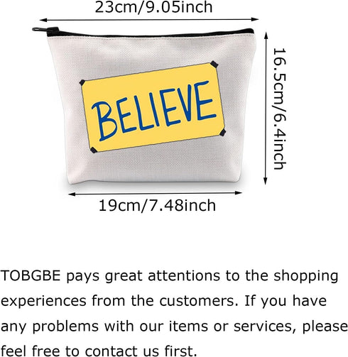 TOBGBE TV Show Gift Believe Makeup Bag Funny Believe Gift for Women TV Show Merchandise Soccer Football Lover Travel Case (Believe bag)...