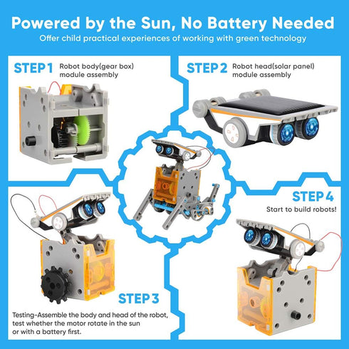 Sillbird STEM 12-in-1 Education Solar Robot Toys for Boys Ages 8-13, DIY Building Science Experiment Kit Birthday Gifts for Kids 8 9 10 11 12 13 Y...