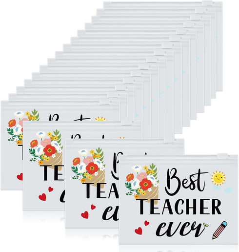 Cunno 60 Pcs Teacher Appreciation Gifts Bulk Small Teacher Survival Kit Bag Waterproof Makeup Pouch Cosmetic Pencil Bag Thank You Gifts for Women ...