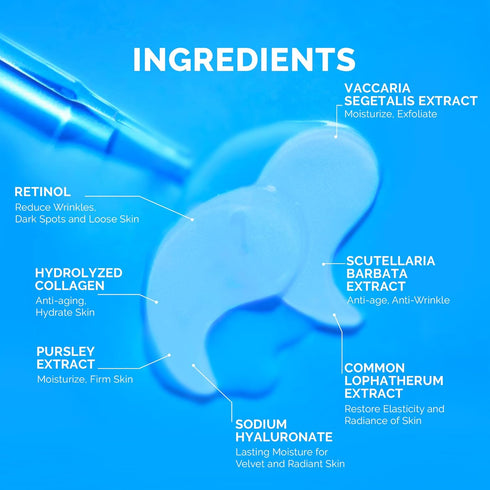 Enaskin Naturals Under Eye Patches for Dark Circles: 30 Pairs Retinol Collagen Eye Gels Mask - Reduce Wrinkles Puffy & Bags - Skin Treatment Pads ...