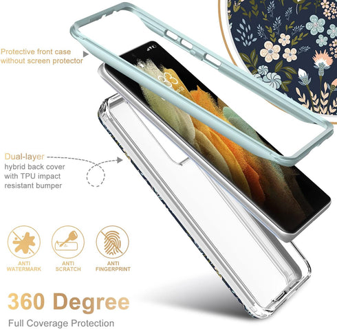 Esdot for Samsung Galaxy S21 Ultra Case,Military Grade Passing 21ft Drop Test,Rugged Cover with Fashionable Designs for Women Girls,Protective Pho...