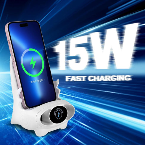 Portable Mini Chair Wireless Charger,2024 New Mini Chair Wireless Fast Charger Multifunctional Phone Holder3 in 1 Wireless Charger with Speaker Fu...