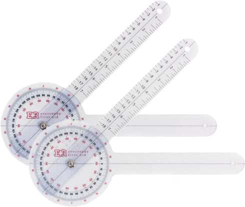 Ever Ready First Aid Plastic 12” Goniometer 360 Degree ISOM – 2 Pack...