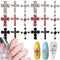 Crystal Cross Nail Charms - y2k Nail Crystal Cross Charms - Silver Crystal Cross Nail Art, 3D Pink Nail Cross Charms for DIY Designs Supplies...
