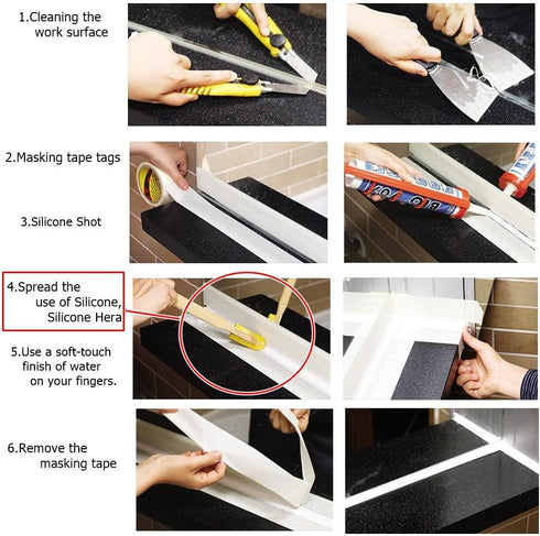 Caulk Caulking Silicone Sealant Finishing Tool Spreader Spatulas Applicator Rubber Tools 4 Size Set...