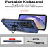 for Samsung Galaxy A55 5G Case with Camera Lens Cover HD Screen Protector, Dual Layer Military-Grade Drop Tested Magnetic Ring Holder Kickstand Pr...