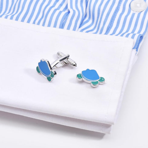 Funny Cute Turtle Shape Cufflinks for Men Lady In Gift Case Blue Carton Unique Men's Cufflinks Jewelry Set for Wedding Party Anniversary Business ...