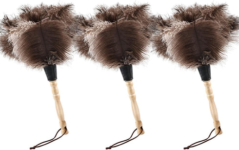 Ostrich Feather Duster Classic 14" Feathers Dusters Natural Fluffy with Wooden Handle and Eco-Friendly Reusable Handheld for Cleaning Supplies Hom...