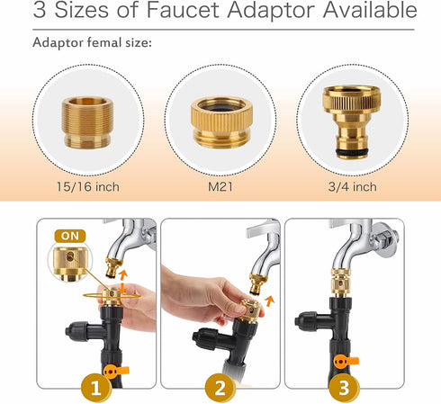 hygger Metal Aquarium Water Changer Replacement Parts, Faucet Nozzles Connectors (Metal)...