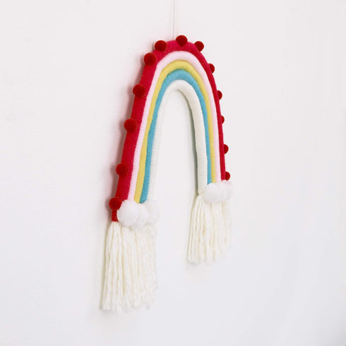 NoJo Little Love Rainbow Tapestry Red, Pink, Yellow, Blue and White Yarn Wall Décor...