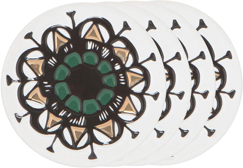 Now Designs Ceramic 4 Shadowvale Coaster Set, Multicolor...