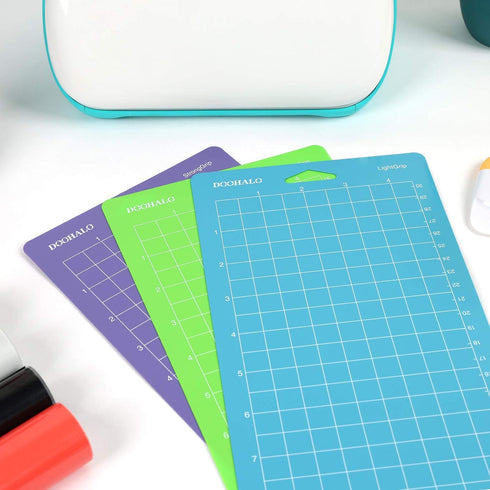 DOOHALO Cutting Mat Compatible with Cricut Joy Machine 3 Pack Replacement Adhesive Cut Mats (Green Purple Blue (Total 3 Small+3 Big Mats), 4.5"X12...
