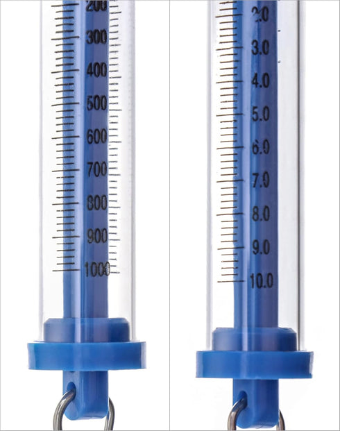 QWORK Plastic Tubular Spring Scale - 5 Pack 1000g/10N Capacity, Grams & Newton Calibration, Zeroing Capability, Clear Plastic Body Spring Balance ...