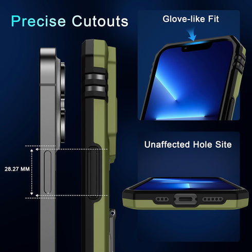 DEERLAMN for iPhone 13 Pro Case with Slide Camera Cover+Screen Protector(1 Pack),Rotated Ring Kickstand Military Grade Shockproof Protective Cover...