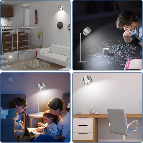 ZAYAZ Wall Sconces, LED Wall Mounted Lamps, LED Reading Lights for Bedroom, Wireless Lamp with 360° Rotate Magnetic Ball with FreeGift Desk Lamp B...