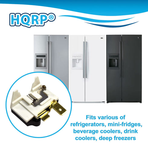 HQRP Compressor 4.7 Ohm 1-Pin PTC Starter/Start Relay and Overload Kit Compatible with Mini Fridges, Compact Refrigerators, Beverage & Wine/Beer Coolers, Deep Freezers, Beer/Wine Refrigerators