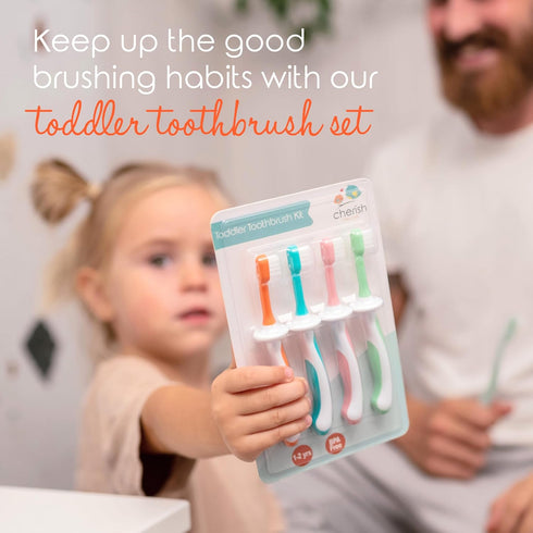 Cherish Baby Care Award-Winning Baby Toothbrush Set (3-24 months) - Baby Finger Toothbrush, Training Toothbrush & Toddler Toothbrush - BPA-Free In...