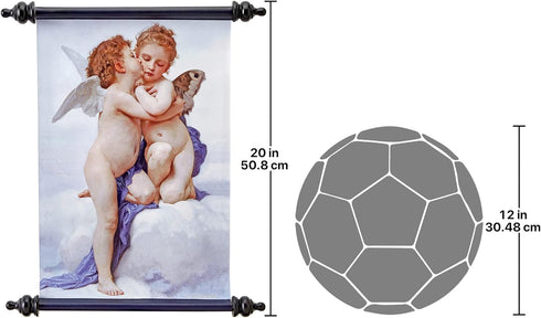 Design Toscano Cupid & Psyche: The First Kiss Canvas Wall Scroll...