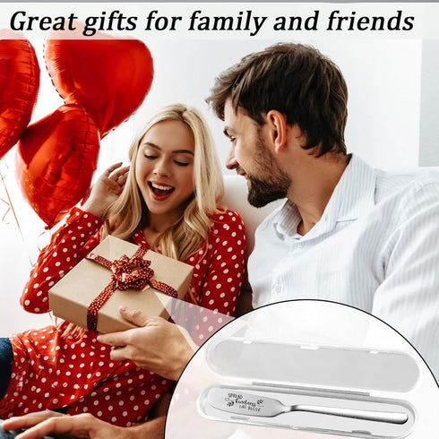 Spread Kindness Like Butter Funny Butter Knife, Personalized Engraved Peanut Butter Spreader Cheese Knives, Novelty Anniversary Christmas Gifts fo...