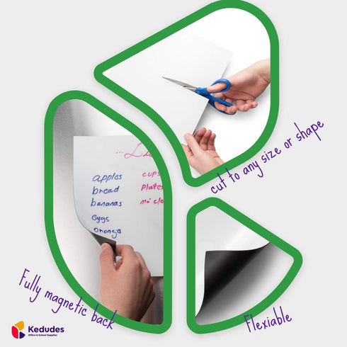 Kedudes USA Made Magnetic Dry Erase Board Sheet 17" x 11" with Set of 6 Markers - Magnetic Whiteboard for Fridge - Fridge Whiteboard Magnetic - Dr...