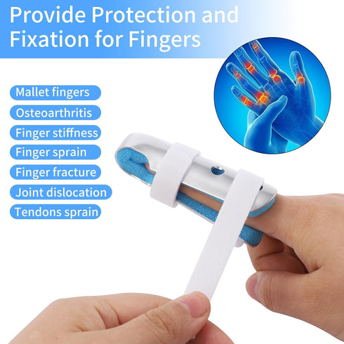 Finger Splint, 3PCS Finger Brace Joint Stabilizer for Broken Finger Straightening Arthritis Knuckle Immobilization with Soft Foam and Ventilation ...