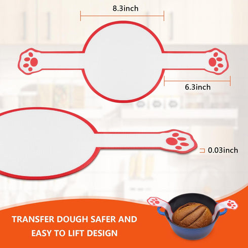 Silicone Bread Sling for Dutch Oven Non-Stick Heat Resistant Sourdough Bread Baking Supplies 1 PCS Silicone Mat with Long Handles Cat...