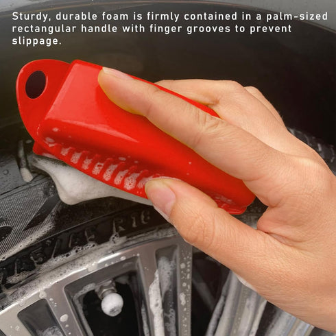 Tire Dressing Applicator, Car Tire Shine Dressing Applicator Pad with Lid, Auto Tire Wheel Waxing Polishing Sponge, Universal Wheel Shine Tool Acc...