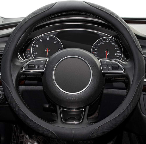 Xizopucy Car Steering Wheel Cover,14.5-15 Inch Black Universal Microfiber Leather Covers Breathable Anti-Slip Odorless Steering Wheels Accessories...