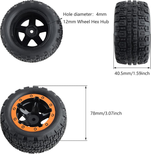 M16038 Wheel Tires Set Complete Accessories Spare Parts for 1:16 16889 16890 16890A 16889A RC Cars(2 PCS)...
