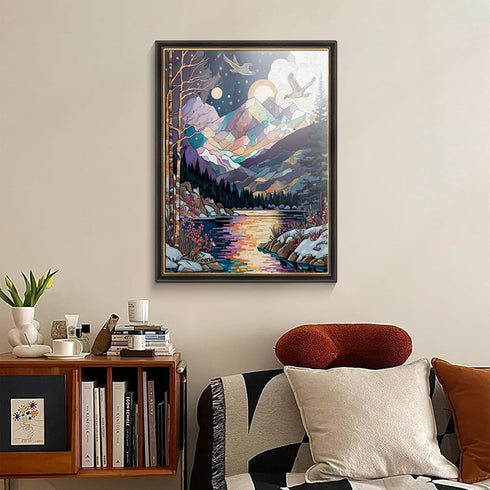 AIBOERL Diamond Art Kits for Adults,Landscape 5D Diamond Painting Kits for Adults,Diamond Painting Diamond Art with Round Full Drill Diamond Dots ...