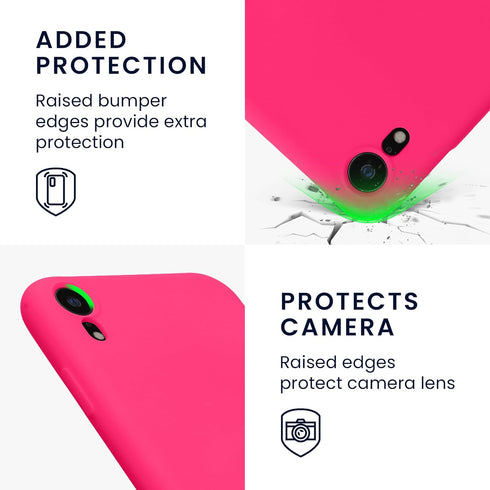kwmobile Case Compatible with Apple iPhone XR Case - Slim Protective TPU Silicone Phone Cover - Neon Pink...