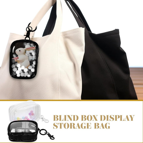 Toyvian 2pcs Small Doll Storage Bags Action Figures Display Clear Bag with Keychain, Zipper Organizer Hanging Collectibles Box for Mini Dolls Figu...