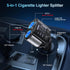 2 Sockets Cigarette Lighter Splitter with Large Voltmeter, BUVAYE 5 in 1 Fast Charge USB C Car Charger Adapter, Dual Car Cigarette Lighter Adapter...