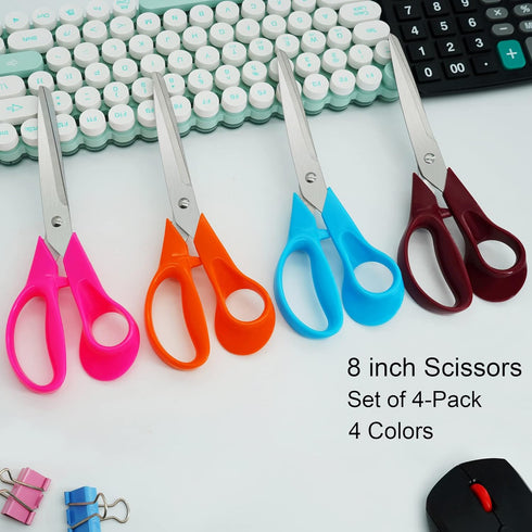 Scissors,8" Ultra Sharp Office Scissors All Purpose Ergonomic Design Comfort-Grip Handles Craft Scissors for Office Home Sewing Fabric School Stud...