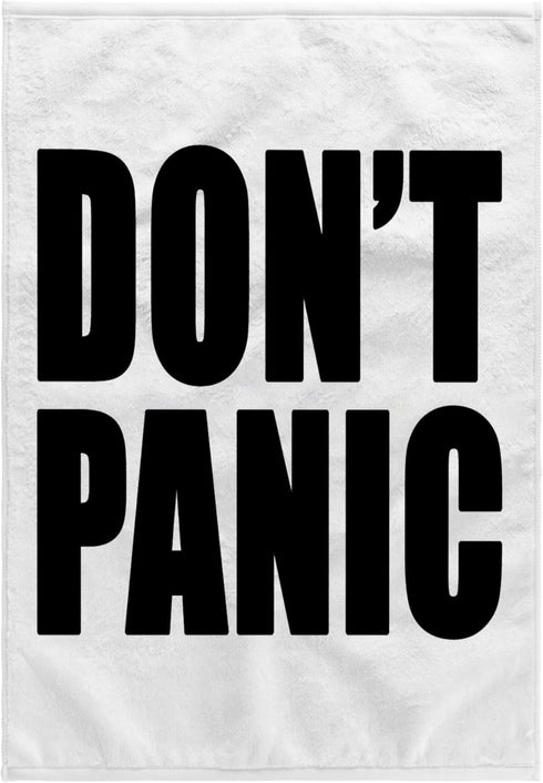 3D Rose Don't Panic Hand Towel, 15" x 22", Black...