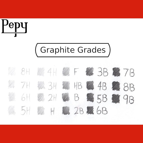 Pepy Aero Graphite Professional Drawing Pencils - Set of 12 4H Pre-Sharpened Black Lead Pencils; Perfect for Drawing, Sketching and Shading, Graph...