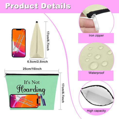 2Pcs Book Lovers Gifts Makeup Bag Reading Lover Gift Bibliophile Gifts Librarian Gift for Reader Writers Teacher Friends Cosmetic Bag Reading Book...