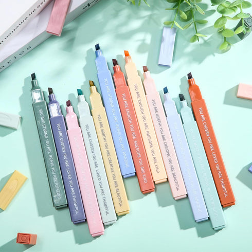 Back to School Gifts Highlighters Bulk Inspirational Aesthetic Pastel Highlighters Study Journaling School Supplies Assorted Colors Scented Pens N...