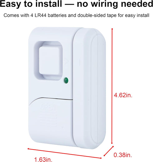 GE Personal Security Window and Door Alarm, 2 Pack, DIY Protection, Burglar Alert, Wireless Chime/Alarm, Easy Installation, Home Security, Ideal f...